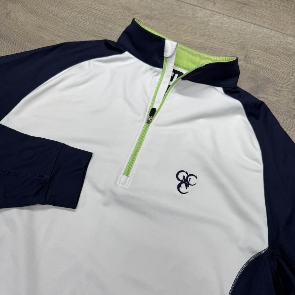 Footjoy CCNC Country Club Of North Carolina 1/4 Zip Sz M FAIR‎ Golf White